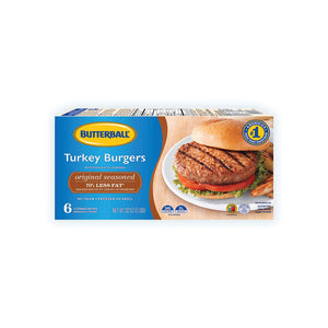 Butterball Original Seasoned Frozen Turkey Burgers, 1/3 lb. Patties, 2 lb. Package