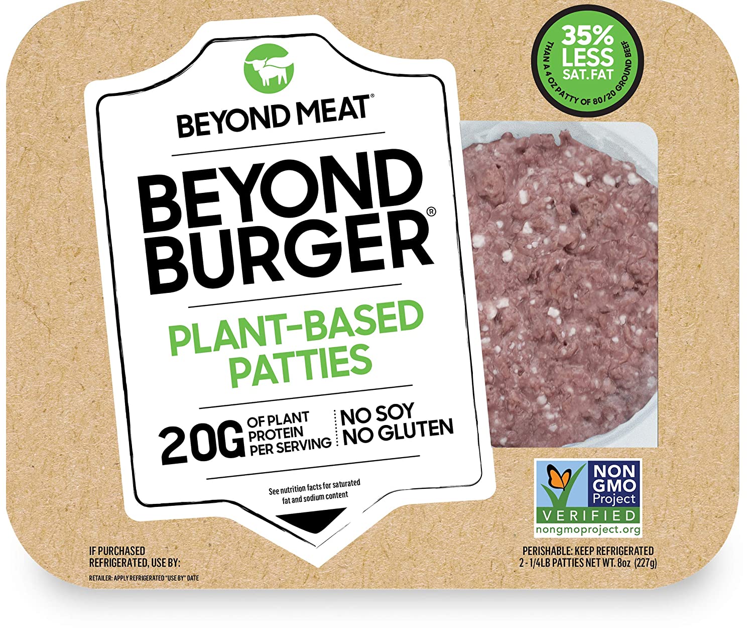 Beyond Burger from Beyond Meat, Plant-Based Meat, Frozen, 2 - 4oz. Patties per Package (Total 8 oz.)